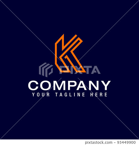 initial Letter K logo Line design template...-插圖素材 [93449900] - PIXTA圖庫