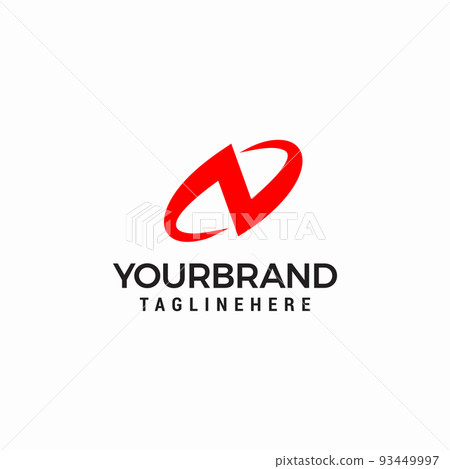 Modern Initial Letter N with Oval Orbit logo design vector Modern Initial Letter N with Oval Orbit logo design vector 93449997