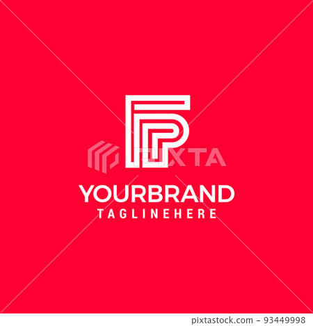 Creative Letter FP Monogram Logo Design Icon Template White and Black Background Creative Letter FP Monogram Logo Design Icon Template White and Black Background 93449998