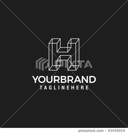 Abstract Vector Logo Design Template. Creative 3d H HH Concept Icon. Abstract Vector Logo Design Template. Creative 3d H HH Concept Icon. 93450054