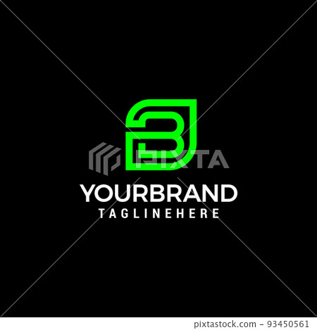 B letter leaf initial nature line art outline monoline logo vector icon B letter leaf initial nature line art outline monoline logo vector icon 93450561