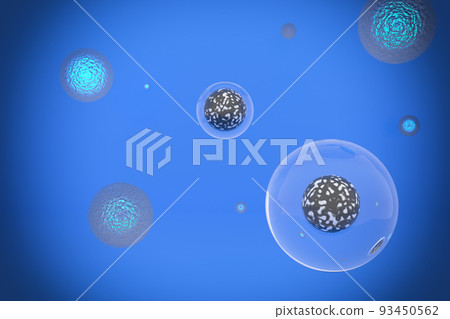 biological cells healthy and deceased under microscope 93450562