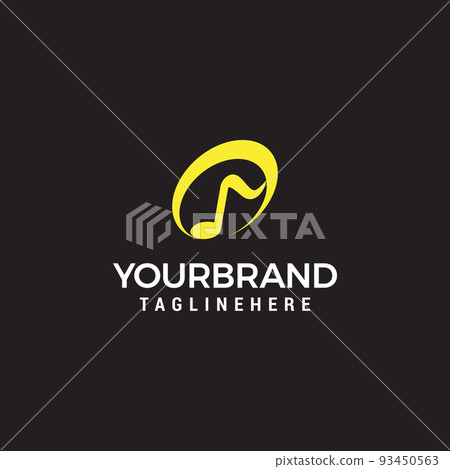 Music note modern logo illustraction vector graphic design template. Music note modern logo illustraction vector graphic design template. 93450563