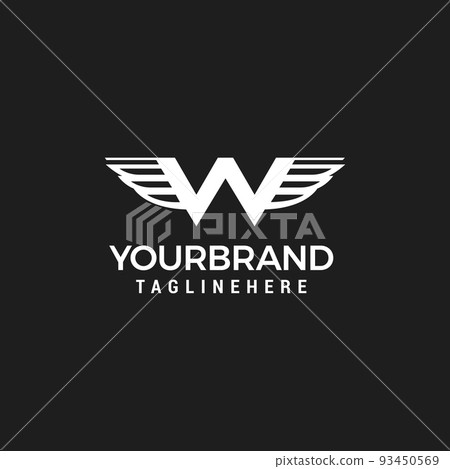 Initial Letter W with Wings logo design... - Stock Illustration ...