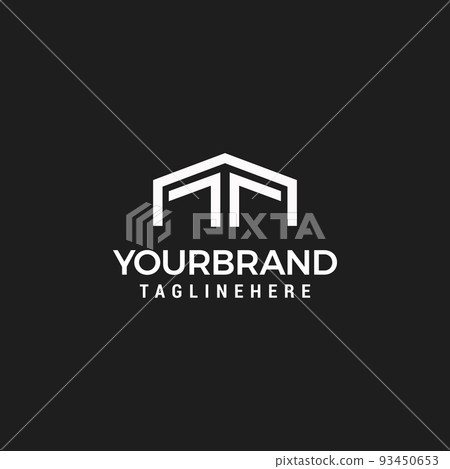 MT initial monogram logo for real estate with polygon style MT initial monogram logo for real estate with polygon style 93450653