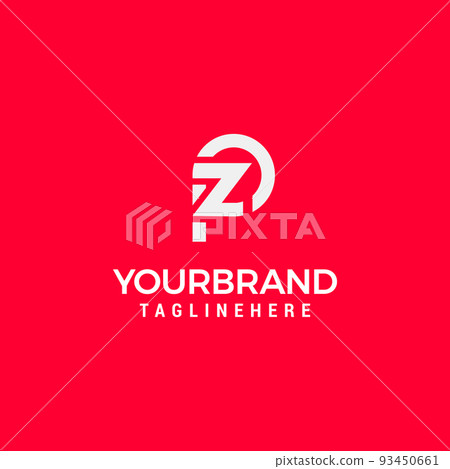 Letters Zp Pz Z P Monogram Typography Logo