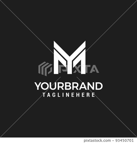 Alphabet letters Initials Monogram logo MM, M and M Stock Vector