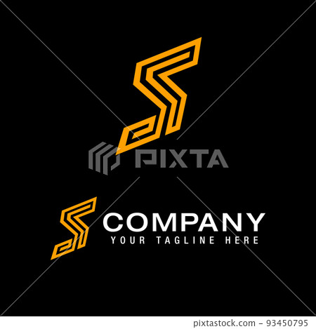 initial Letter S logo line icon design template elements 93450795