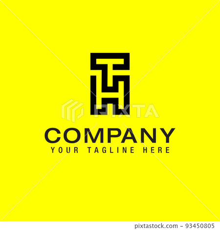 TH monogram logo with abstract line design template 93450805