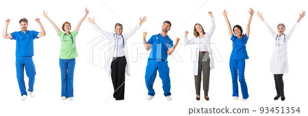 Doctors and nurses on white 93451354