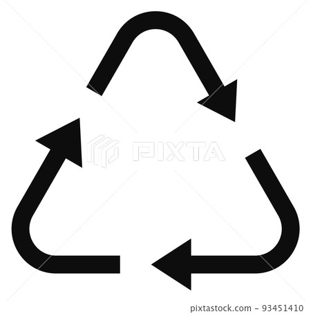 Eco sign. Arrow triangle black icon. Safety environment 93451410