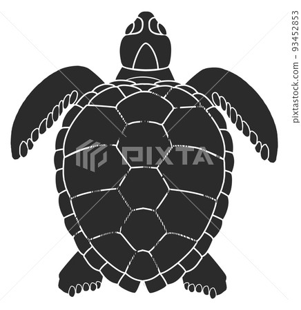 Swimming turtle icon. Sea animal black symbol Swimming turtle icon. Sea animal black symbol 93452853