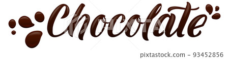 Chocolate calligraphic liquid lettering. Sweet cacao logo Chocolate calligraphic liquid lettering. Sweet cacao logo 93452856