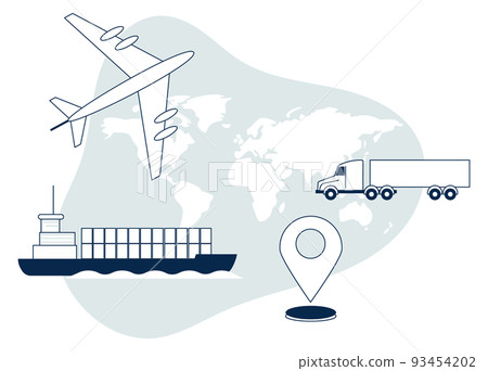 Global logistic icon. Worldwide shipping transport symbol Global logistic icon. Worldwide shipping transport symbol 93454202