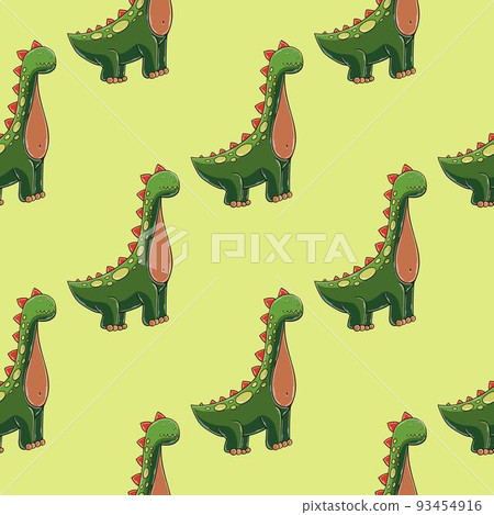 Cute funny dinosaur pattern. Print for cloth design, textile, wrapping paper Cute funny dinosaur pattern. Print for cloth design, textile, wrapping paper 93454916