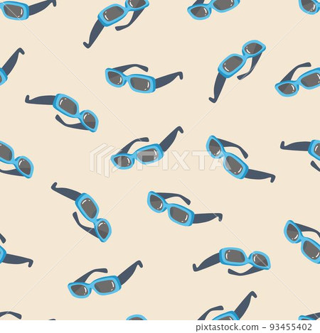 Blue glasses seamless pattern. Vintage illustration for design and print. Vector Illustration Blue glasses seamless pattern. Vintage illustration for design and print. Vector Illustration 93455402