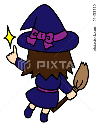 Halloween mini witch girl back view - Stock Illustration [93455510] - PIXTA