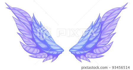 Fairytale wings. Fly creature symbol. Fantasy myth icon Fairytale wings. Fly creature symbol. Fantasy myth icon 93456514