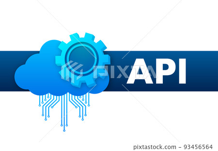 Cloud API - application programming interface. Internet network. Vector stock illustration. 93456564