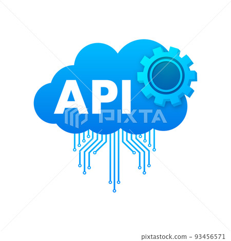 Cloud API - application programming interface. Internet network. Vector stock illustration. Cloud API - application programming interface. Internet network. Vector stock illustration. 93456571