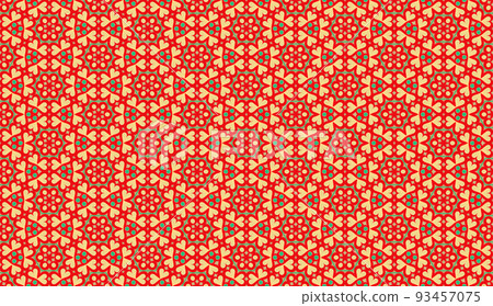 Red yellow green shapes seamless repeat pattern illustration Red yellow green shapes seamless repeat pattern illustration 93457075