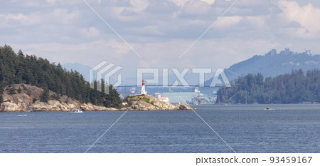 Lighthouse Park, Modern city in background during sunny summer day Lighthouse Park, Modern city in background during sunny summer day 93459167