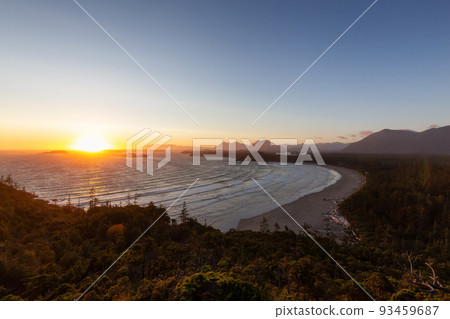 Sandy Beach on the West Coast of Pacific Ocean. Canadian Nature Landscape Sandy Beach on the West Coast of Pacific Ocean. Canadian Nature Landscape 93459687