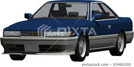 A cutout image of a navy blue Nissan Leopard famous for Dangerous Detectives. background transparent illustration A cutout image of a navy blue Nissan Leopard famous for Dangerous Detectives. background transparent illustration 93460208