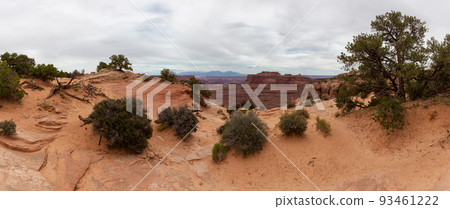 Scenic American Landscape and Red Rock Mountains in Desert Canyon. 93461222
