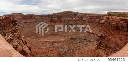 Scenic American Landscape and Red Rock Mountains in Desert Canyon. 93461223