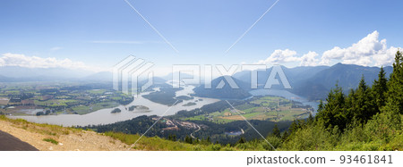 Panoramic View of Fraser Valley from top of the mountain. 93461841