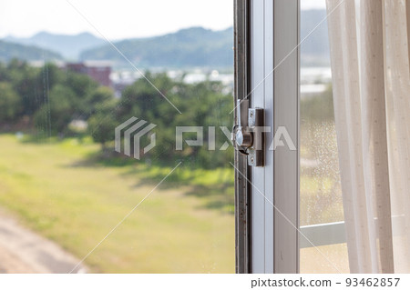 Glass window with crescent lock 93462857