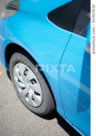 Blue car mirror tire car image 93463616