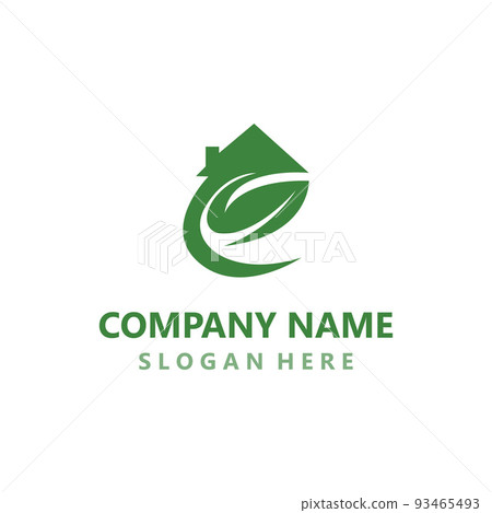 Green home logo friendly creative ecology simple design template 93465493