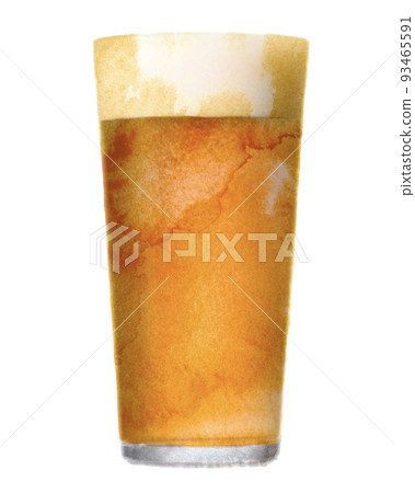 Draft beer watercolor illustration 93465591