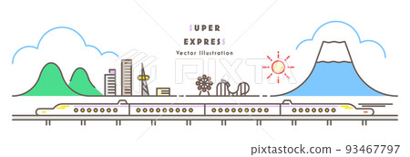 Illustration of rail travel Super express 93467797