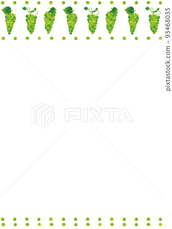 Watercolor-style muscat and leaf frame vertical Watercolor-style muscat and leaf frame vertical 93468035