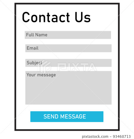 Contacts Form on white background. Contact Us sign. Contact form page template symbol. flat style. contac 93468713