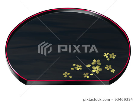 Half moon tray with gold cherry blossom pattern 93469354