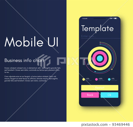 Vector graphics infographics with mobile phone. Template for creating mobile applications, workflow layout, diagram, banner, web design, business reports 93469446