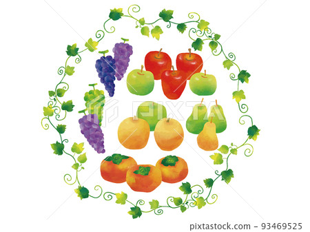 Watercolor style autumn fruit set 93469525