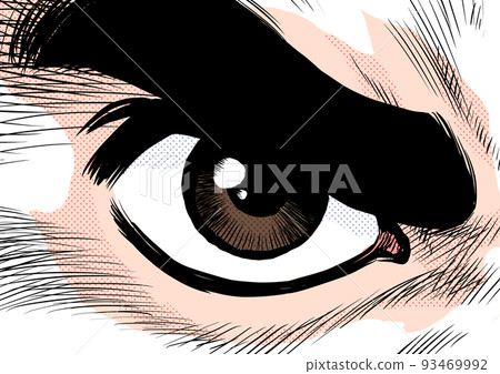 Gekiga manga-style eye illustration 93469992