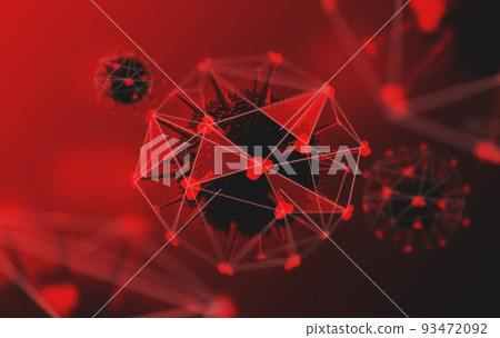 coronavirus cells on dark red background coronavirus cells on dark red background 93472092