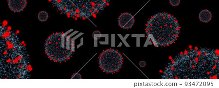 coronavirus cell virtual model on black background coronavirus cell virtual model on black background 93472095