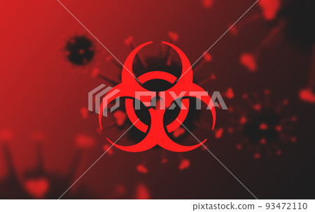 coronavirus cell with biohazard sign coronavirus cell with biohazard sign 93472110