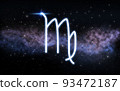 virgo zodiac sign over night sky and galaxy 93472187