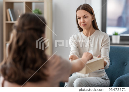 psychologist and woman at psychotherapy session psychologist and woman at psychotherapy session 93472371