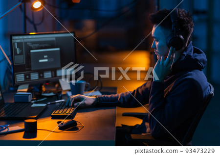 hacker using computer virus for cyber attack hacker using computer virus for cyber attack 93473229