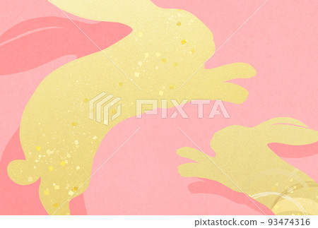 Simple New Year's card of the year of the rabbit Simple New Year's card of the year of the rabbit 93474316