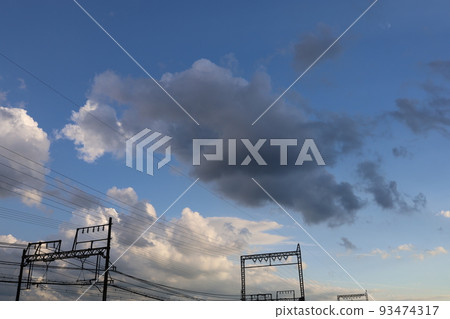 train and clouds train and clouds 93474317